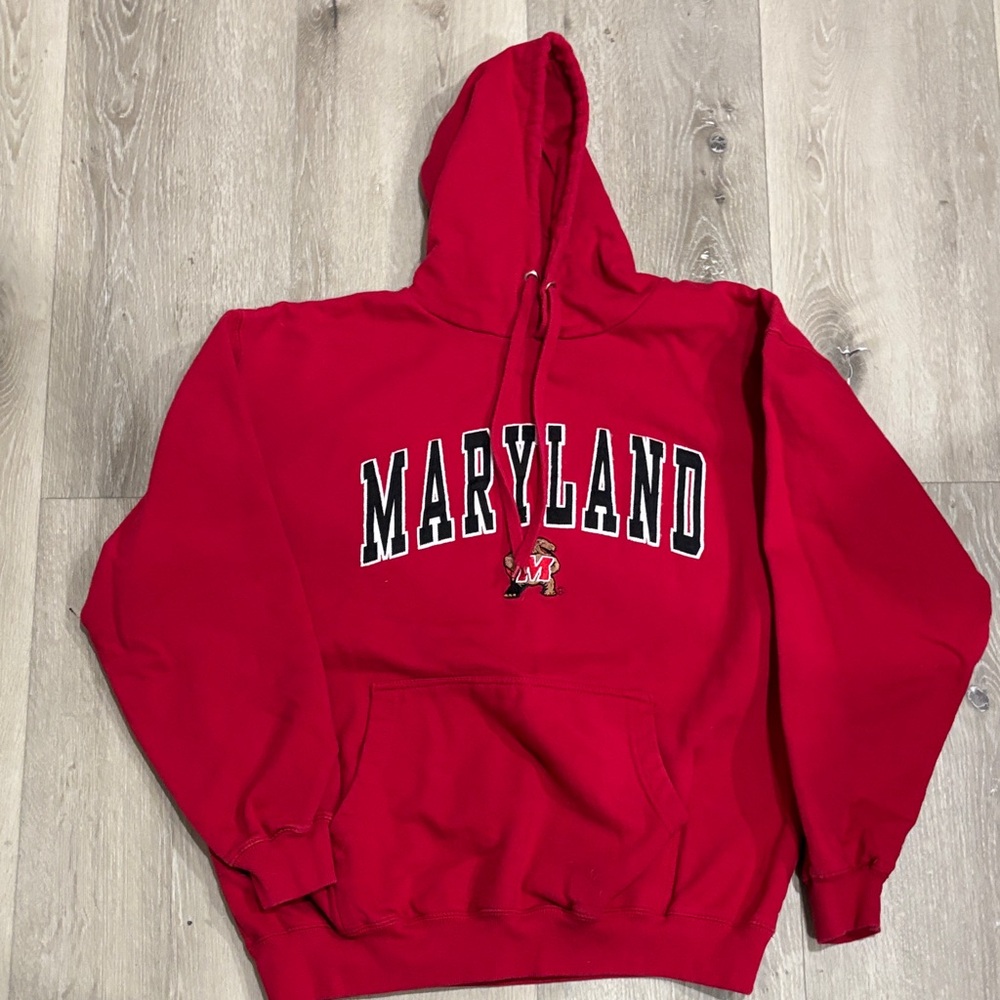 Old Varsity Brand Maryland Hoodie Sweatshirt Size Large
